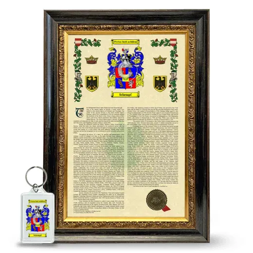 Schempf Framed Armorial History and Keychain - Heirloom