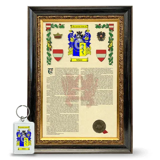 Schere Framed Armorial History and Keychain - Heirloom