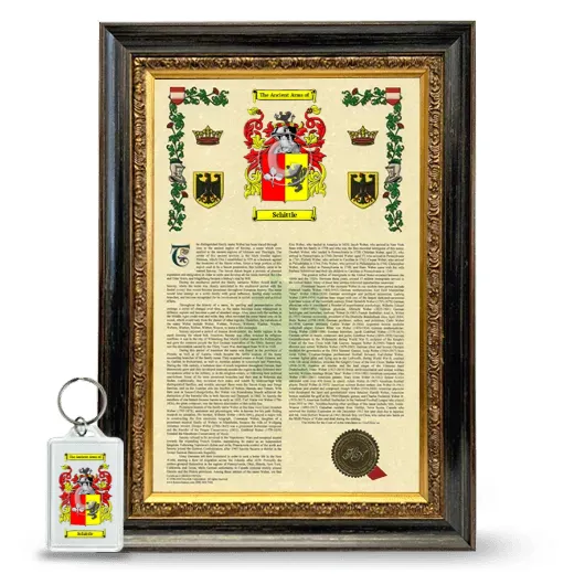 Schittle Framed Armorial History and Keychain - Heirloom