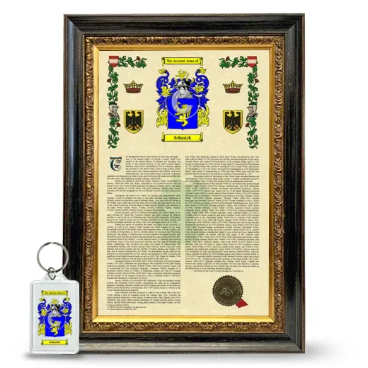 Schmick Framed Armorial History and Keychain - Heirloom