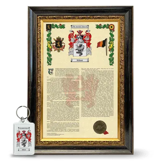 Schoot Framed Armorial History and Keychain - Heirloom