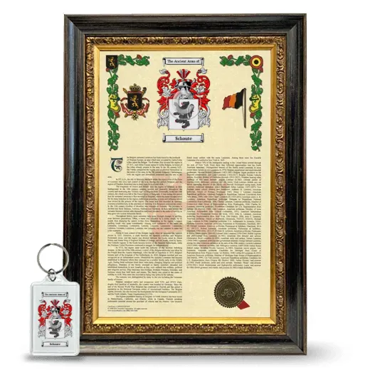 Schoute Framed Armorial History and Keychain - Heirloom