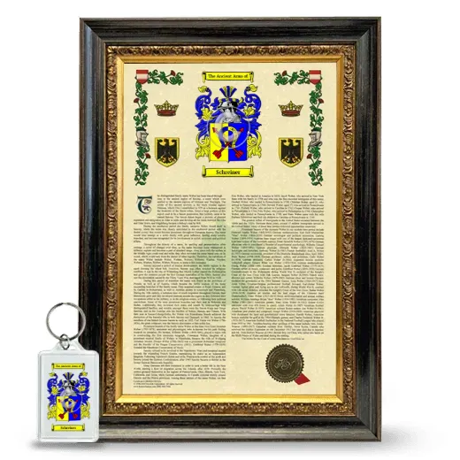 Schreiner Framed Armorial History and Keychain - Heirloom