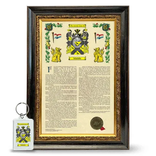 Schriefer Framed Armorial History and Keychain - Heirloom