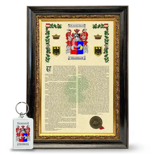 Schweickhardt Framed Armorial History and Keychain - Heirloom