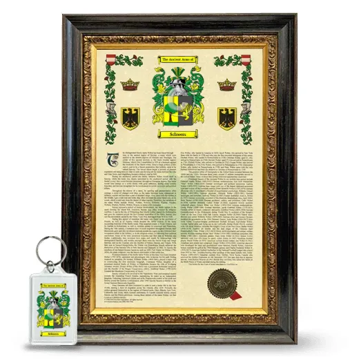 Schwers Framed Armorial History and Keychain - Heirloom
