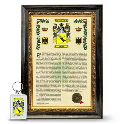 Scofield Framed Armorial History and Keychain - Heirloom