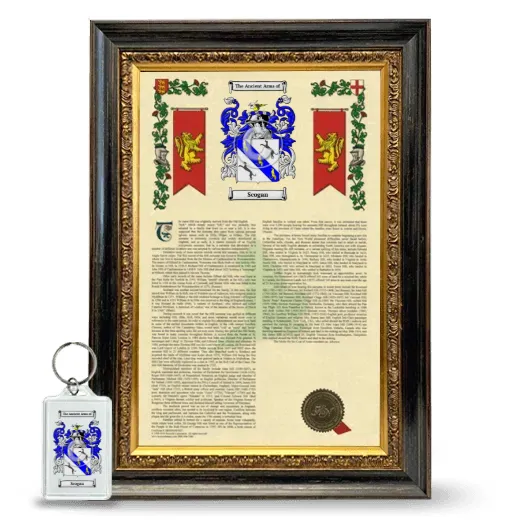 Scogan Framed Armorial History and Keychain - Heirloom