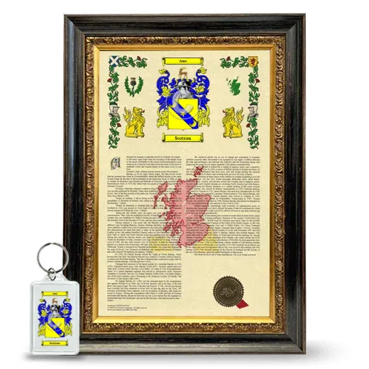 Scotson Framed Armorial History and Keychain - Heirloom
