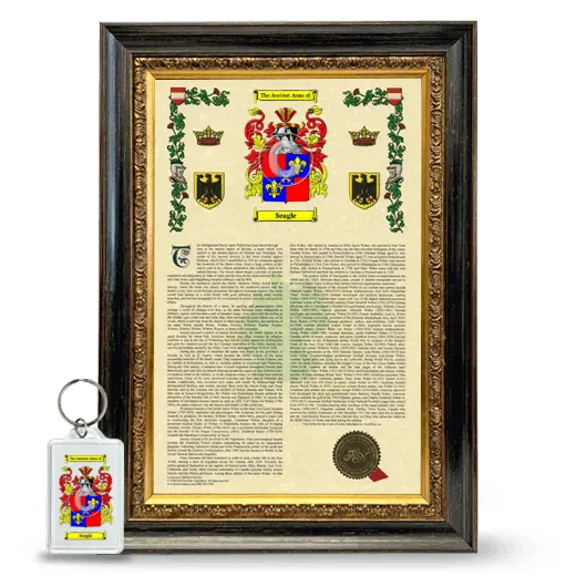 Seagle Framed Armorial History and Keychain - Heirloom