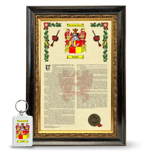 Seedorf Framed Armorial History and Keychain - Heirloom