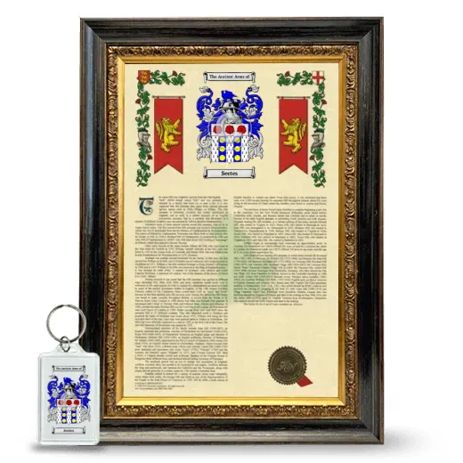 Seetes Framed Armorial History and Keychain - Heirloom