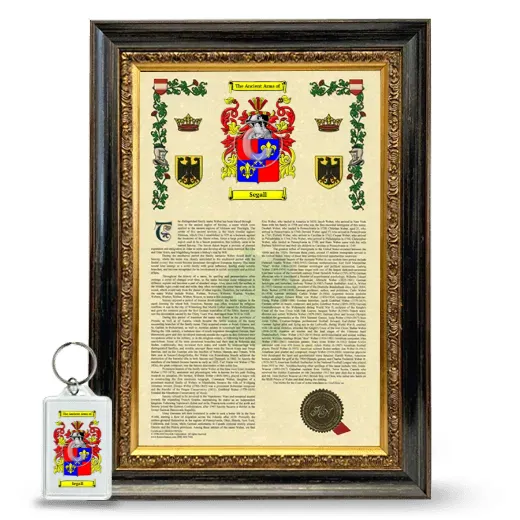 Segall Framed Armorial History and Keychain - Heirloom