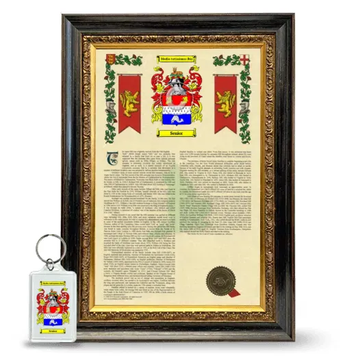 Senior Framed Armorial History and Keychain - Heirloom