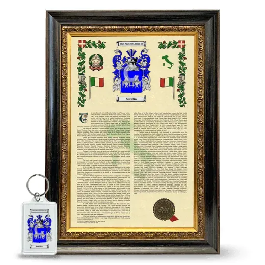 Serafin Framed Armorial History and Keychain - Heirloom