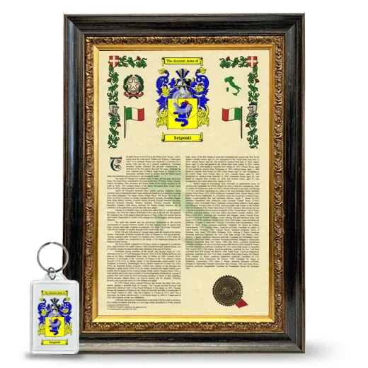 Serpenti Framed Armorial History and Keychain - Heirloom