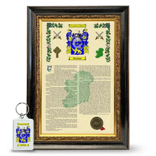 Shanleigh Framed Armorial History and Keychain - Heirloom