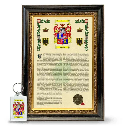 Sharfer Framed Armorial History and Keychain - Heirloom