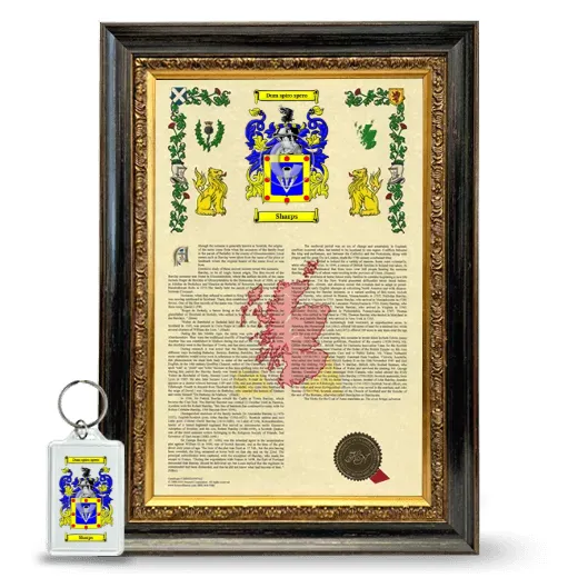 Sharps Framed Armorial History and Keychain - Heirloom
