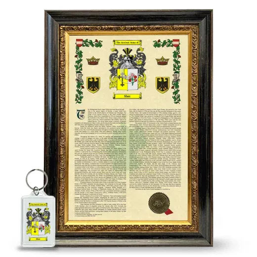Sher Framed Armorial History and Keychain - Heirloom