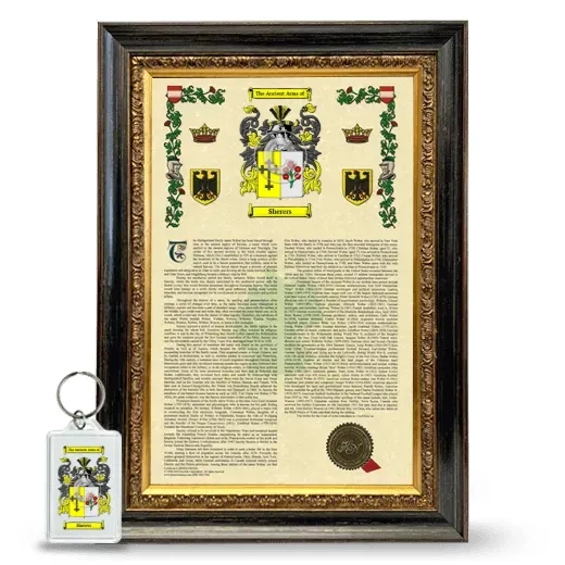 Sherers Framed Armorial History and Keychain - Heirloom