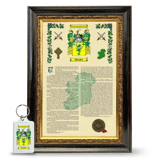 Sherrdyn Framed Armorial History and Keychain - Heirloom