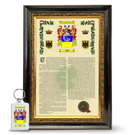 Shill Framed Armorial History and Keychain - Heirloom