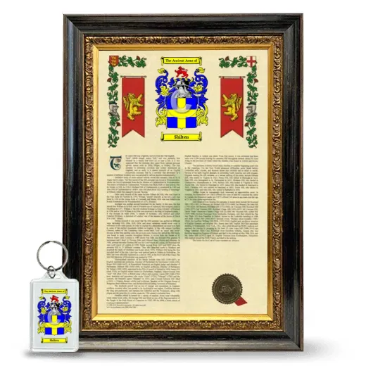 Shilten Framed Armorial History and Keychain - Heirloom