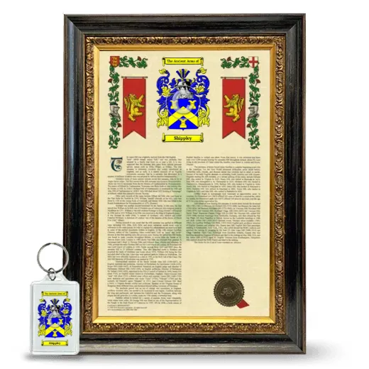 Shippley Framed Armorial History and Keychain - Heirloom