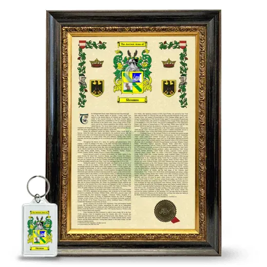 Shramm Framed Armorial History and Keychain - Heirloom
