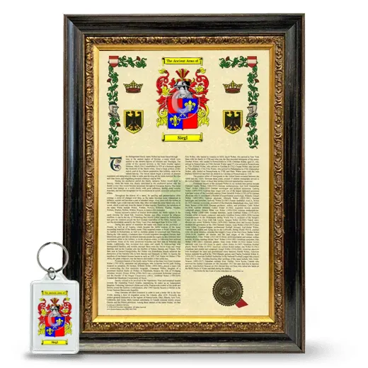 Siegl Framed Armorial History and Keychain - Heirloom