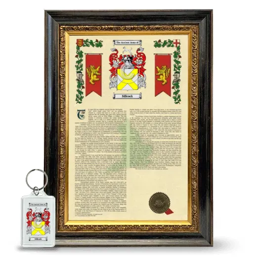 Sillcock Framed Armorial History and Keychain - Heirloom