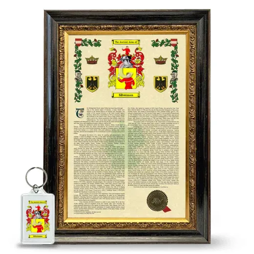 Silverman Framed Armorial History and Keychain - Heirloom