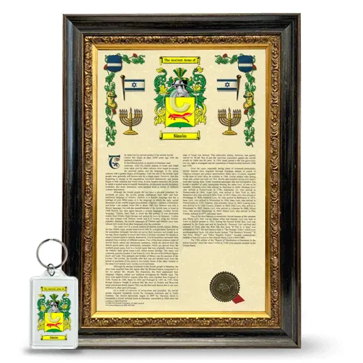 Simón Framed Armorial History and Keychain - Heirloom