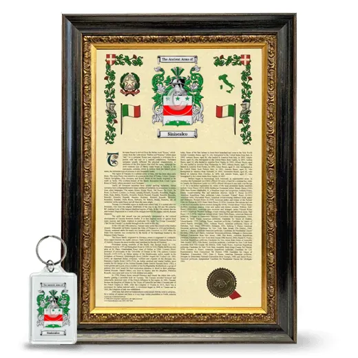 Siniscalco Framed Armorial History and Keychain - Heirloom
