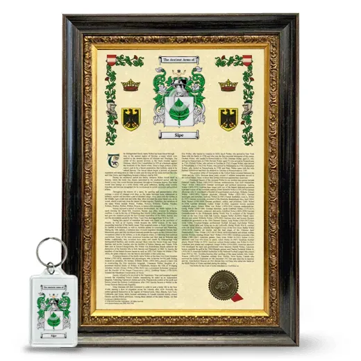 Sipe Framed Armorial History and Keychain - Heirloom