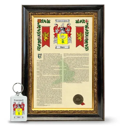 Sloper Framed Armorial History and Keychain - Heirloom