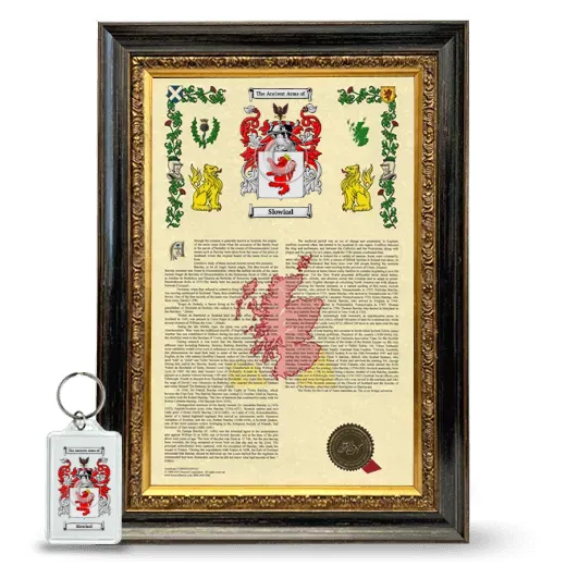 Slowind Framed Armorial History and Keychain - Heirloom