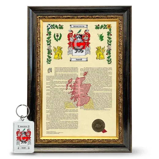 Smeall Framed Armorial History and Keychain - Heirloom