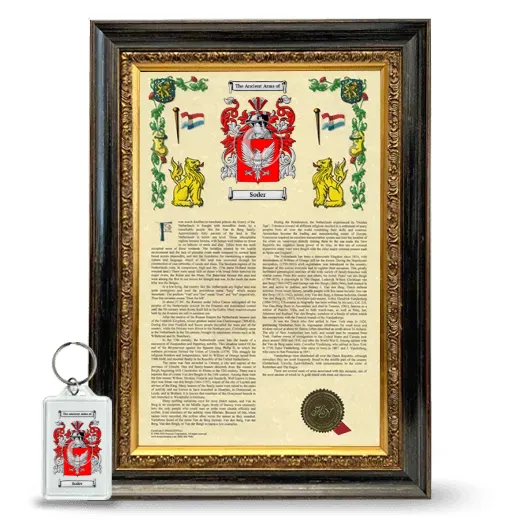 Soder Framed Armorial History and Keychain - Heirloom