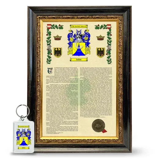 Solter Framed Armorial History and Keychain - Heirloom
