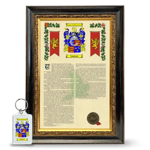 Somerset Framed Armorial History and Keychain - Heirloom
