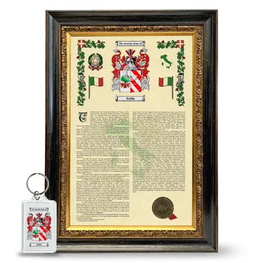 Sorba Framed Armorial History and Keychain - Heirloom