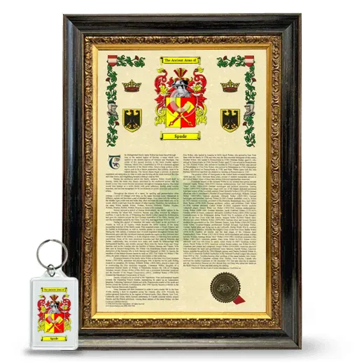 Spade Framed Armorial History and Keychain - Heirloom