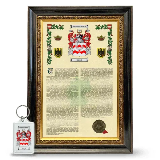 Spiegl Framed Armorial History and Keychain - Heirloom
