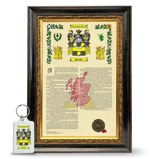 Spitteler Framed Armorial History and Keychain - Heirloom