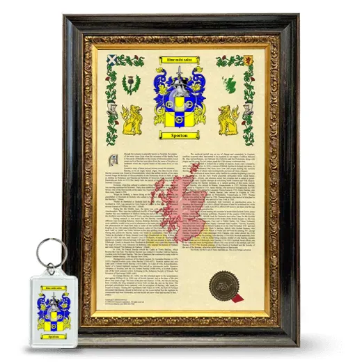 Sporton Framed Armorial History and Keychain - Heirloom