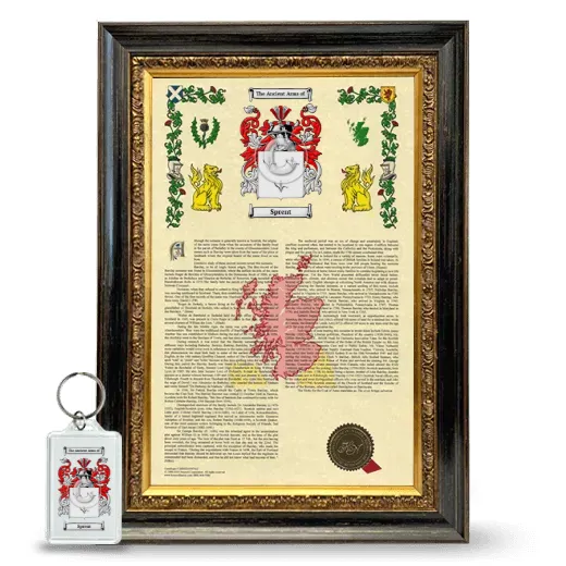 Sprent Framed Armorial History and Keychain - Heirloom