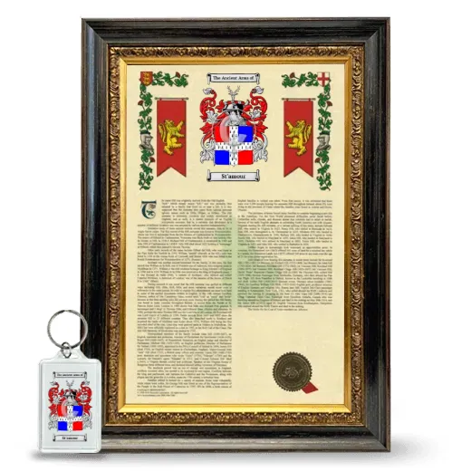 St'amour Framed Armorial History and Keychain - Heirloom