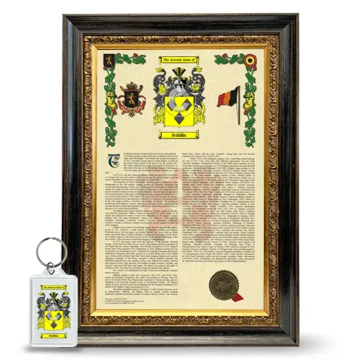 Stählin Framed Armorial History and Keychain - Heirloom